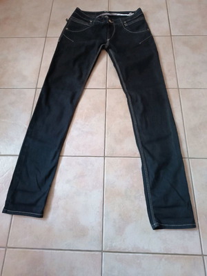 Vintage Freesoul jean pants used, black, low waist, wide leg, size 36