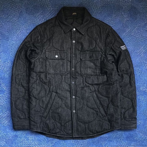 OVO Pom Pom Denim Quilted Overshirt like new, men's size M, blue