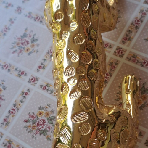 Decorative gold jaguar 40 cm, new