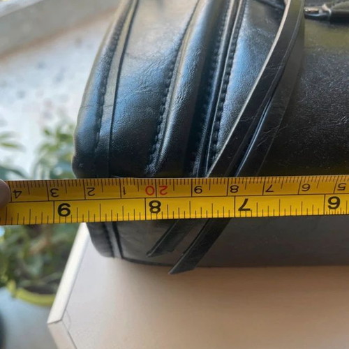 H&M mini black leather handbag new with rock details