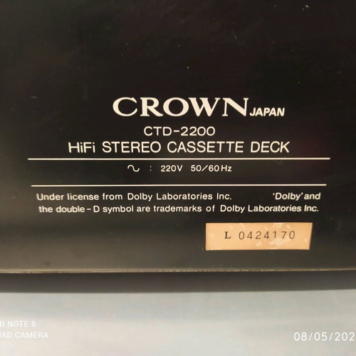 Crown CTD 2200 cassette deck used, 4-channel, 2-head, 1977