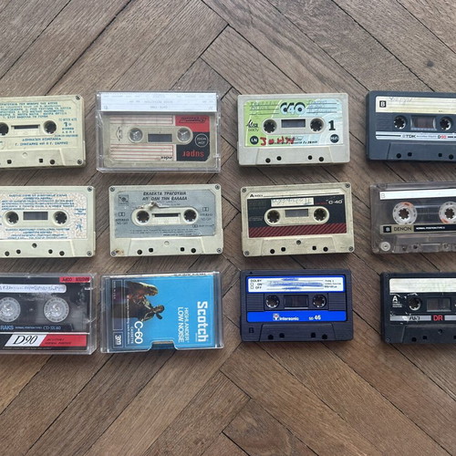 Pack of 12 cassettes with laiko, dimotika, traditional songs