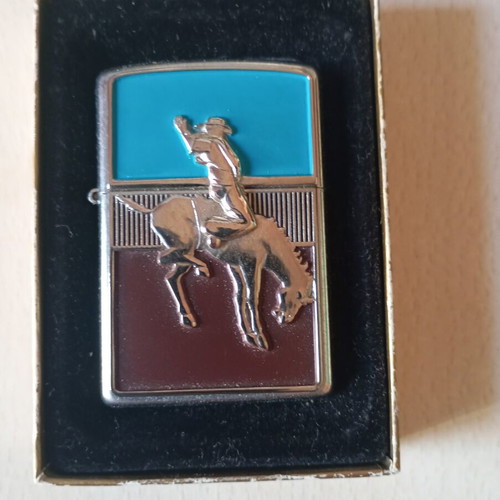 Zippo Rodeo Bucking Bronco Cowboy Saddle Lighter like new