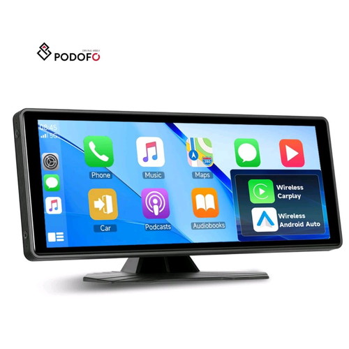Podofo Portable CarPlay 10.26” New Wireless Apple CarPlay Android Auto