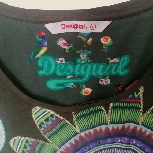 Desigual women's summer blouse with embroidery, M-L