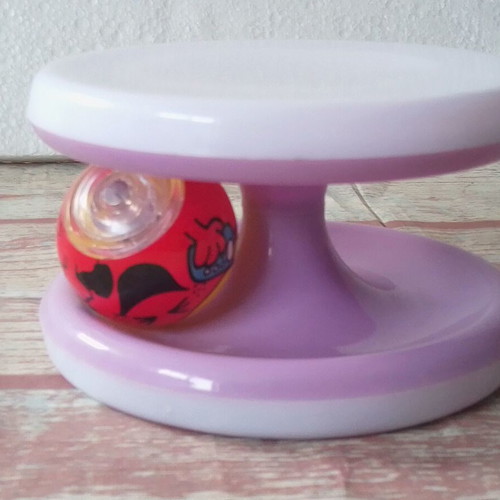 Cat toy with moving ball used