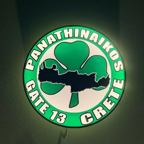 Led light Gate 13 Crete Lightbox like new, official Panathinaikos replica
