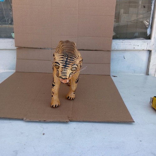 Wooden tiger used with wear 40cm x 20cm