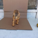 Wooden tiger used with wear 40cm x 20cm