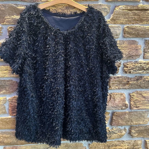 Blue fluffy shirt like new, size XL