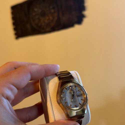 Orient Automatic 21 jewels used watch with grey dial and gold case