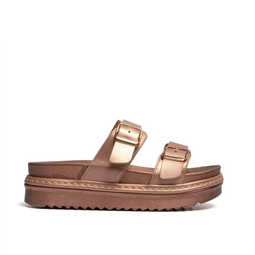 Flatform sandals with double buckles new