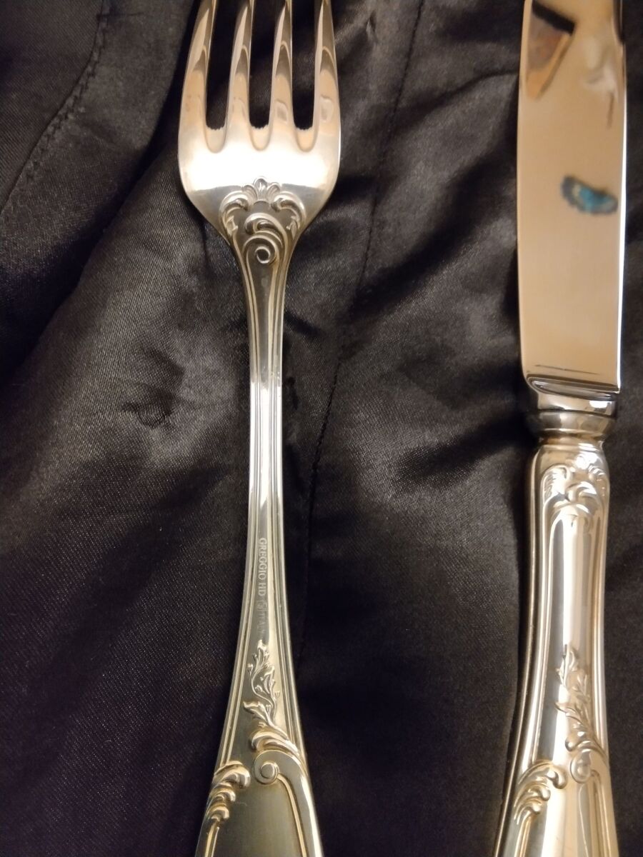 GREGGIO HD ITALY製 銀食器 テーブルナイフ アンティーク Greggio HD Italy Michael C Fina cutlery… - € 150,00 - Vendora.cy