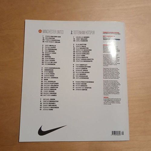 Match program Manchester United - Tottenham 01.12.2009 like new