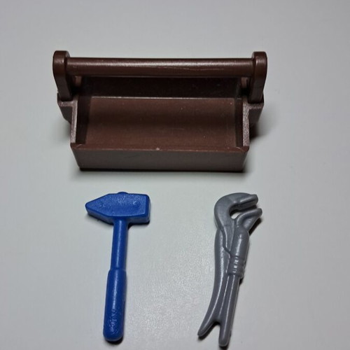 Playmobil brown toolbox with tools