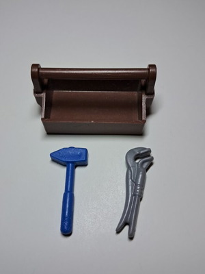 Playmobil brown toolbox with tools