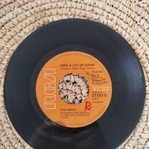 Vinyl record 45 rpm used, single Block Buster! by The Sweet