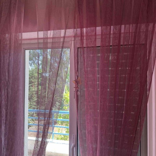 Curtains net pink and fuchsia like new