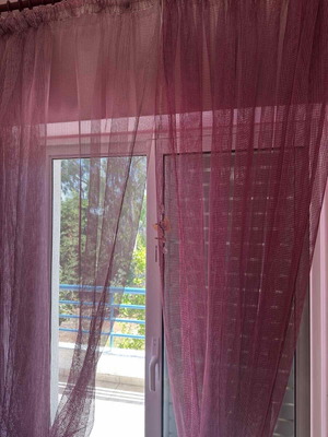 Curtains net pink and fuchsia like new