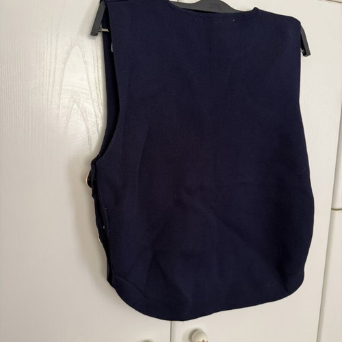 Zara top with gold buttons navy blue like new, size S