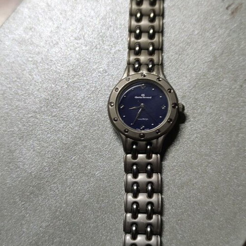 Christen Dion wristwatch used, women's, blue and silver