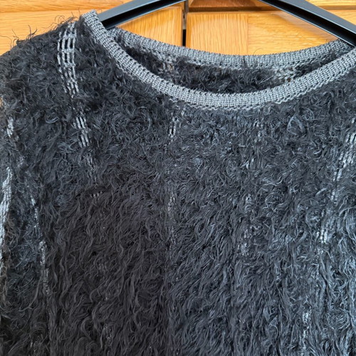 Knitted sweater new with silver thread, black