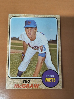 1968 Topps #236 Tug McGraw baseball card used, New York Mets