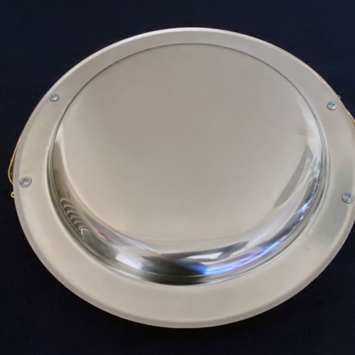 Crystal nut bowl 5 sections like new with Inox 18/10 tray and 24K handles