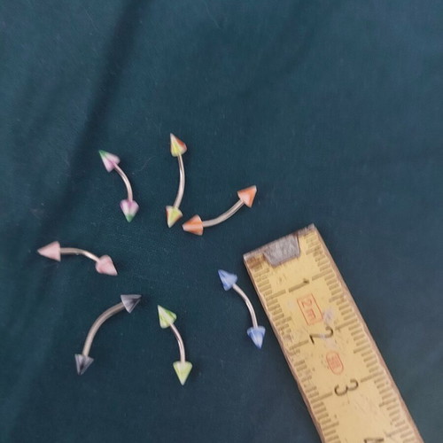 Eyebrow earrings set of 7, multicolor, like new