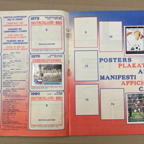 Panini 1984 UEFA EURO 84 Album used, 70 of 258 stickers completed