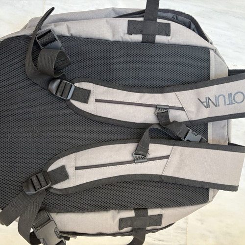Travel backpack with compartments like new, gray