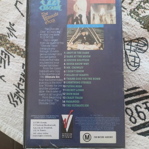 Ozzy The Ultimate Ozzy live 1986 VHS like new, metal