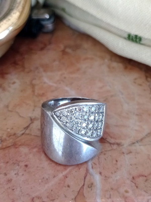 Vintage 80s silver 925 ring used with zircon