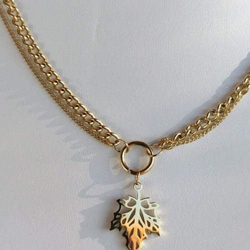 Steel Necklace New, Gold and Silver Color