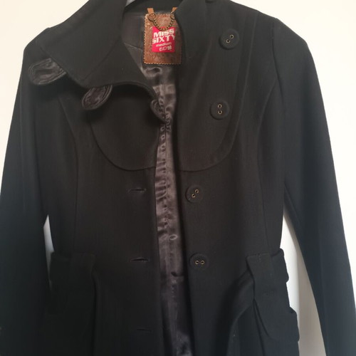 Miss Sixty wool coat used, black, size S