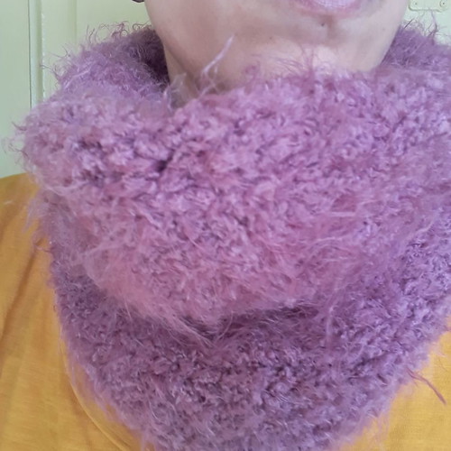 Knitted scarf handmade new in dusty apple color