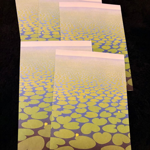 Set of 5 Vintage UNICEF Water Lilies Cards like new