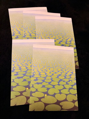 Set of 5 Vintage UNICEF Water Lilies Cards like new