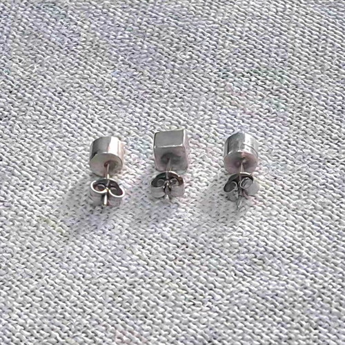 Handmade silver stud earrings 925, set of 3, geometry design, like new