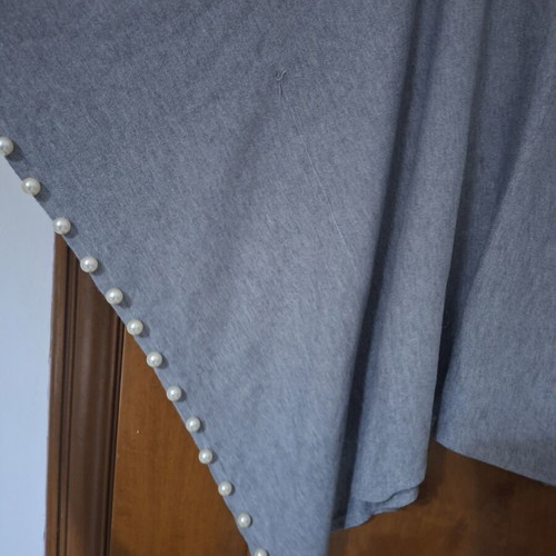 Women's knitted blouse gray with decorative pearls Matis Fashion one size new