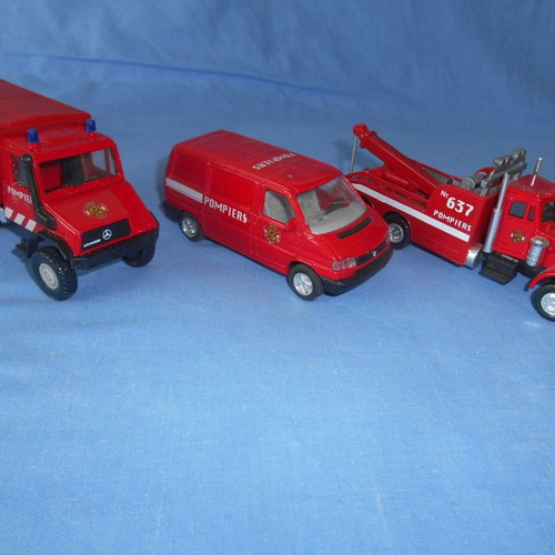 Pompiers Welly fire trucks used, pack of 3