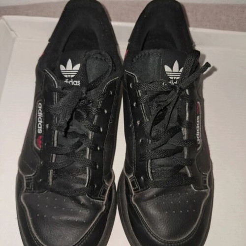 Adidas Continental 80 leather sneakers, size 38 2/3, black