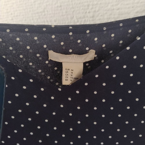 H&M women's polka dot blouse size 44 like new, blue