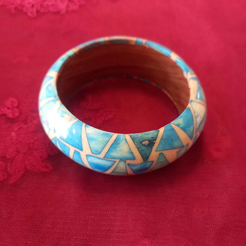 Vintage handmade bracelet with turquoise mosaic like new