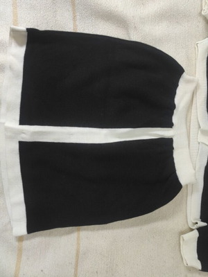 Knitted set old money style, like new, one size black and white