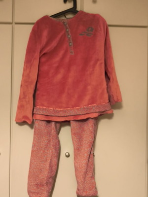 Women's winter fleece pajama used Lydia Creations gray red size M