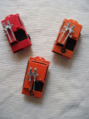 Plastic vehicles used from 1970-1980 decade, set of 3