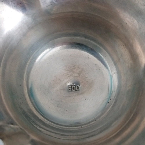 Silver sugar bowl 1960s handmade, like new with miniature spoon