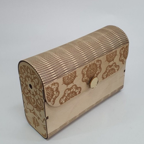 Handmade wooden bag with strap and customizable engraving