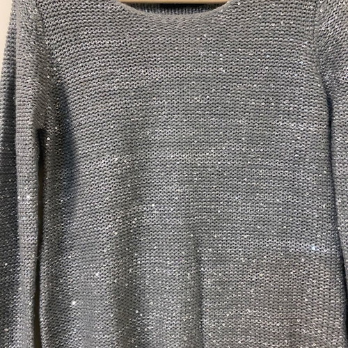 Sweater with sequins gray like new, size S